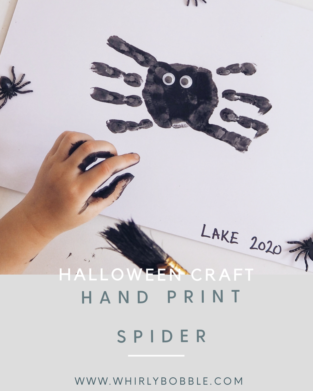 Halloween handprint spider craft