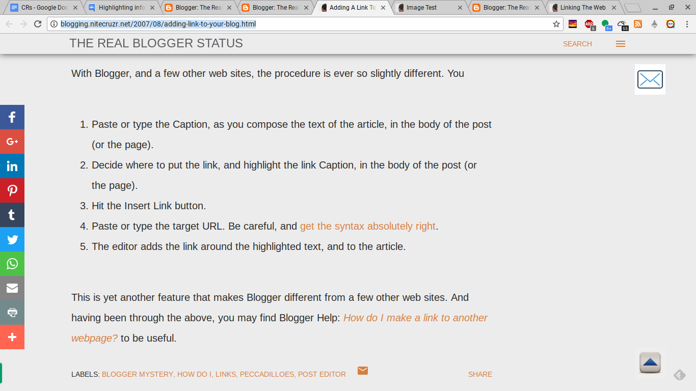 Adding A Link To Your Blog Post