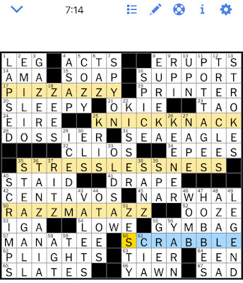The New York Times Crossword Puzzle Solved Tuesday's New York Times