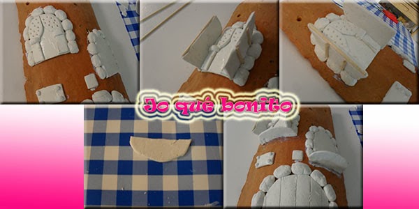 Teja decorada con pasta de papel