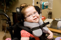 young female student using wheelchair