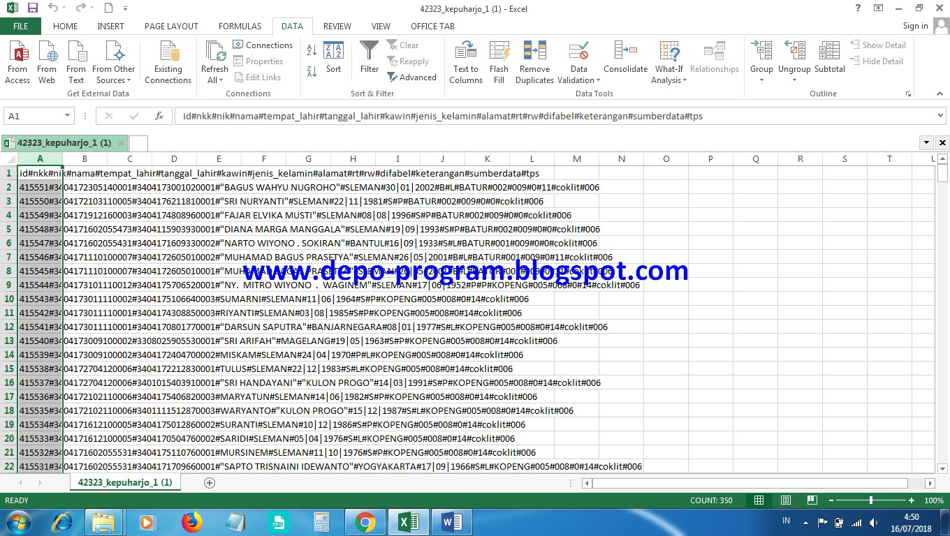 Cara Konversi CSV ke Excel Menjadi Tampilan Kolom depo program