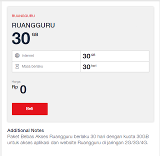 Paket/Kuota Gratis Ruangguru Telkomsel
