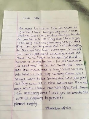 Secondary School Student Writes Love Letter To Corper Serving In Her School