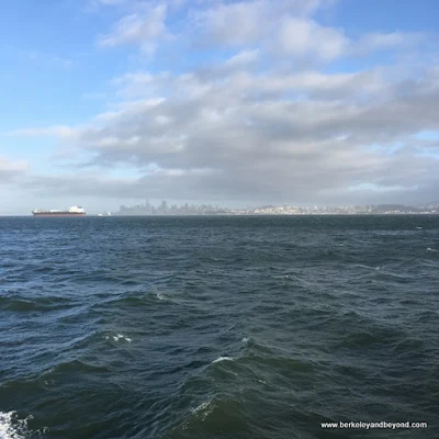 San Francisco skyline seen from the Tiburon Ferry in Tiburon, California