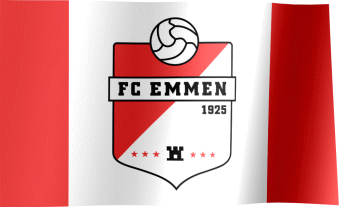 The waving flag of FC Emmen with the logo (Animated GIF) (Vlag van FC Emmen)