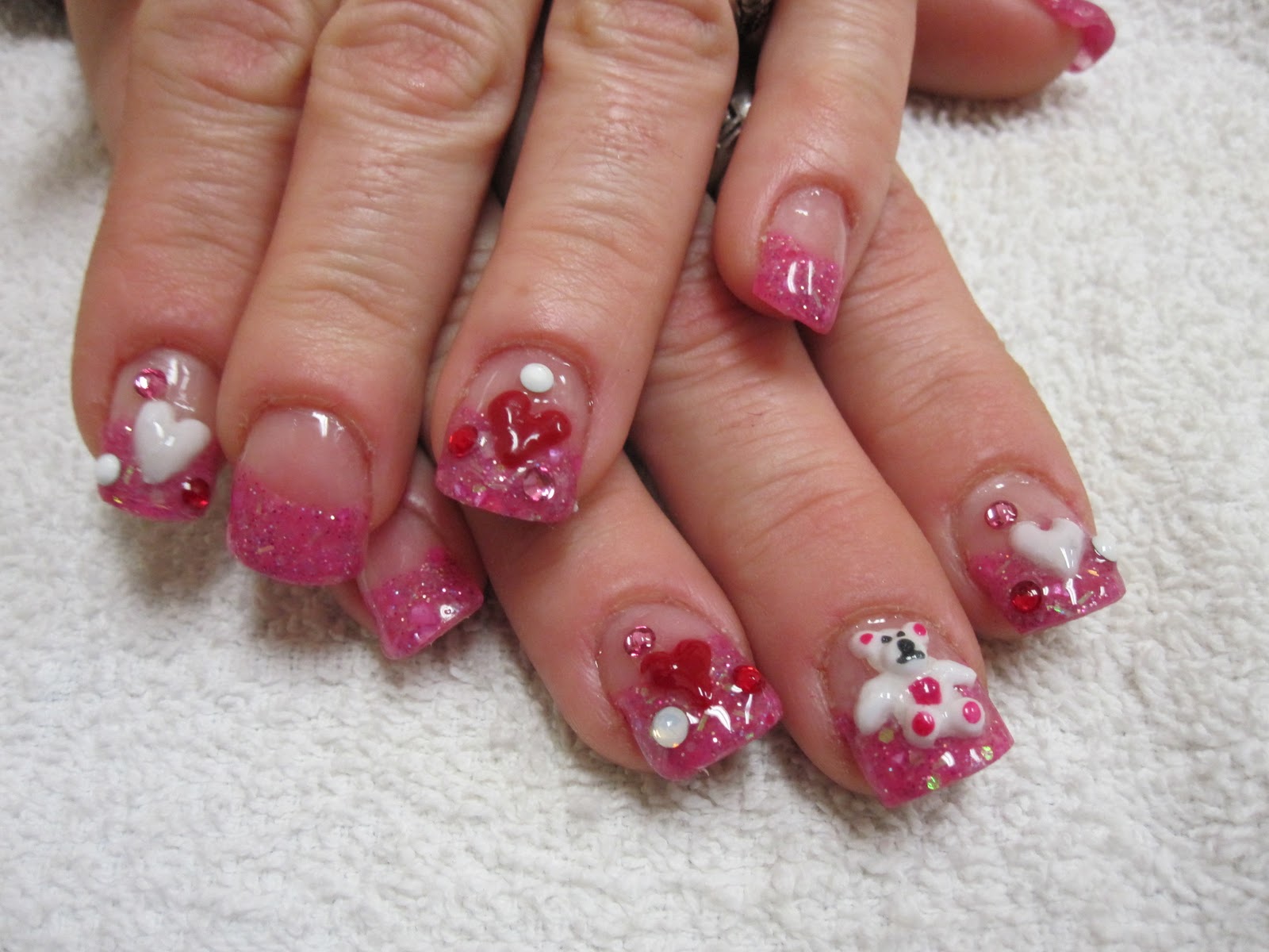 Valentine's Day Nail Art with Hot Pink Roses - wide 2