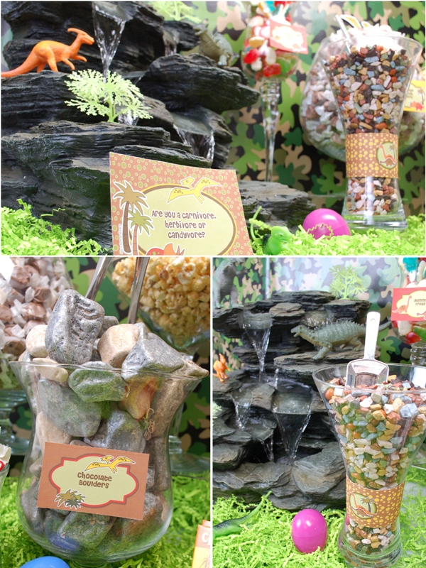 DIY Dinosaur Party Candy Buffet - Party Ideas | Party Printables Blog