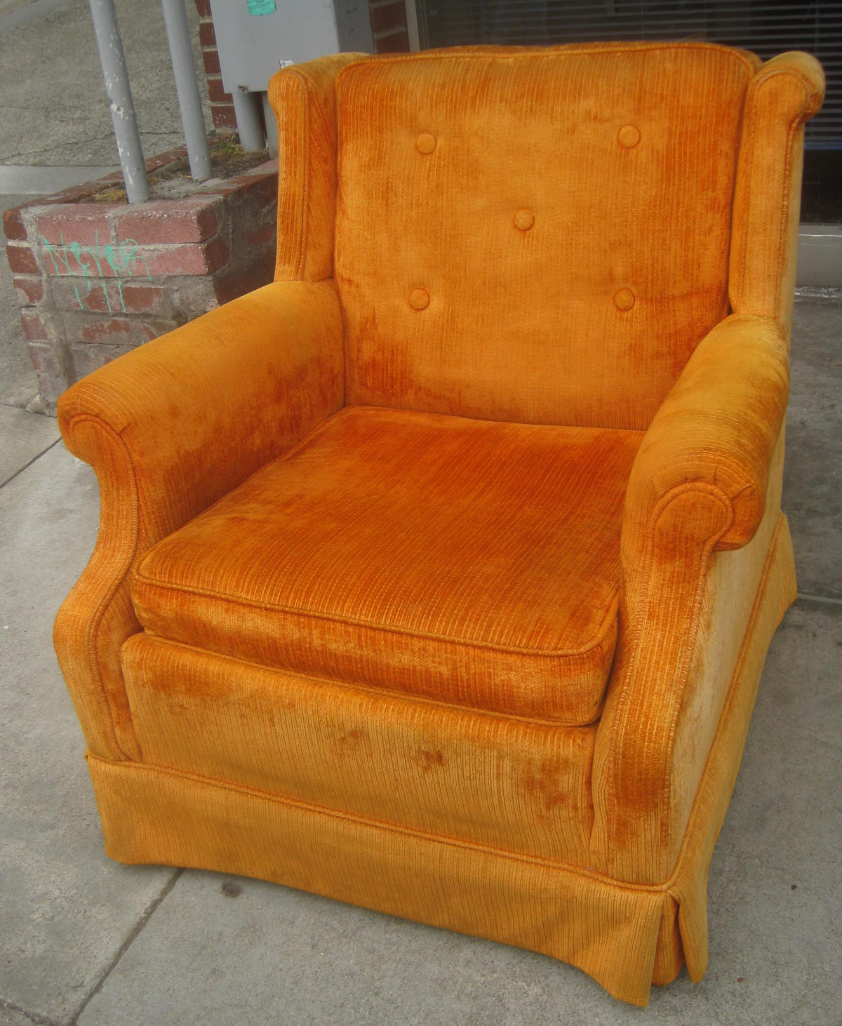 UHURU FURNITURE & COLLECTIBLES SOLD Retro Gold Chair and Ottoman 70