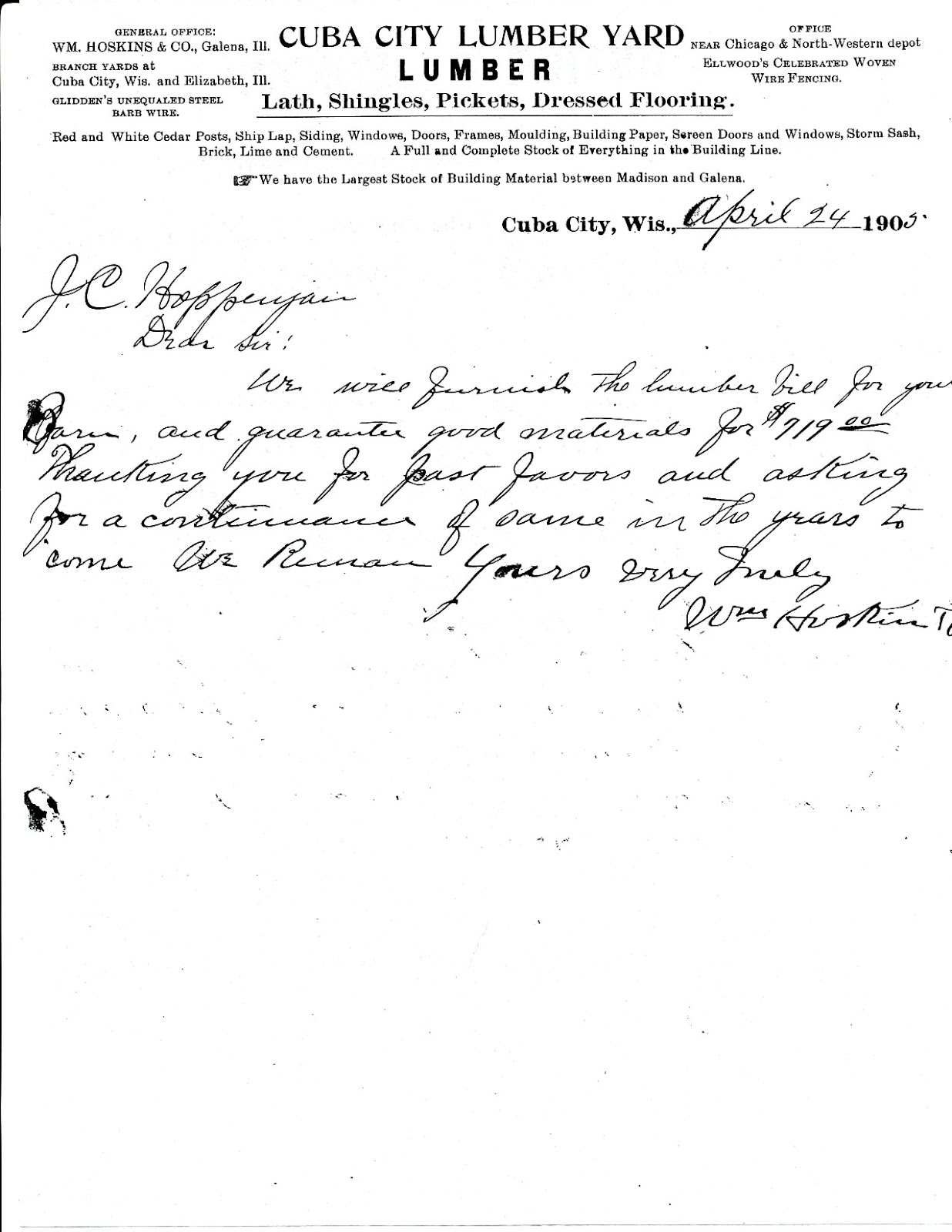 Cuba City's turnofthecentury lumberyards