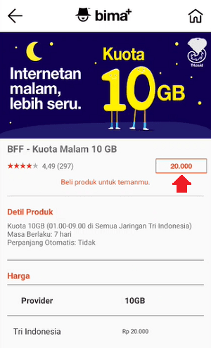 2020 Paket Kuota Malam Tri 3 Terbaru Nanda Hero
