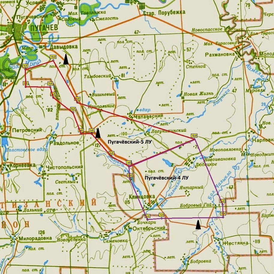 Карта полевые дороги