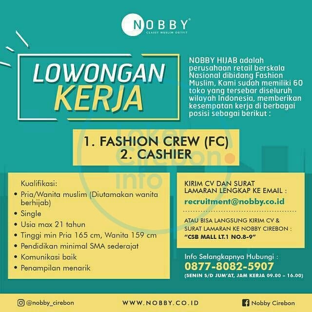 Lowongan Kerja Nobby Hijab Cirebon Lokercirebon Info