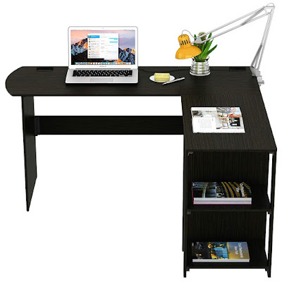 L-Shaped Wood Corner Desk Design Home Office Furniture