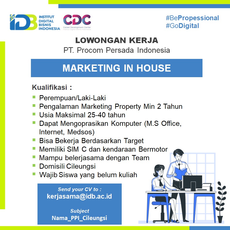 Lowongan Pekerjaan Marketing In House di PT. Procom Persada Indonesia