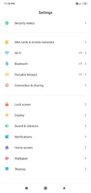 android 10 phone settings