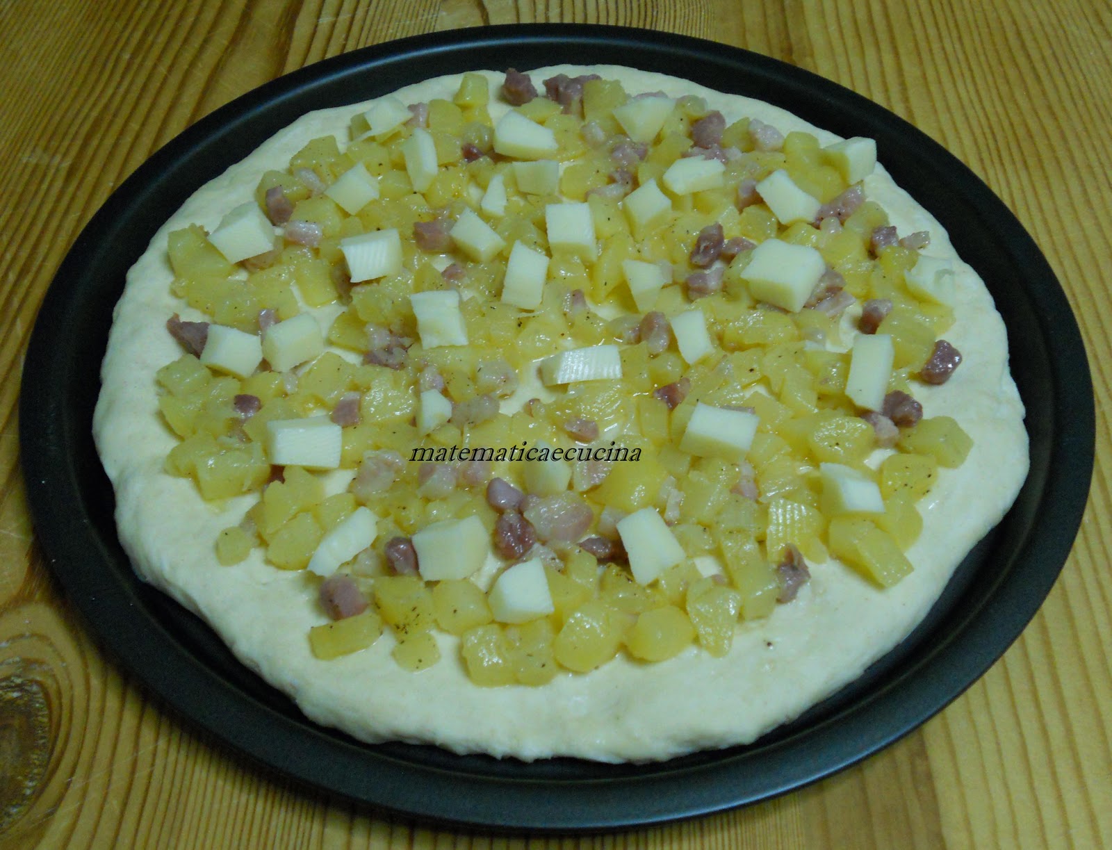 mtematicaecucina Pizza con Pancetta e Patate