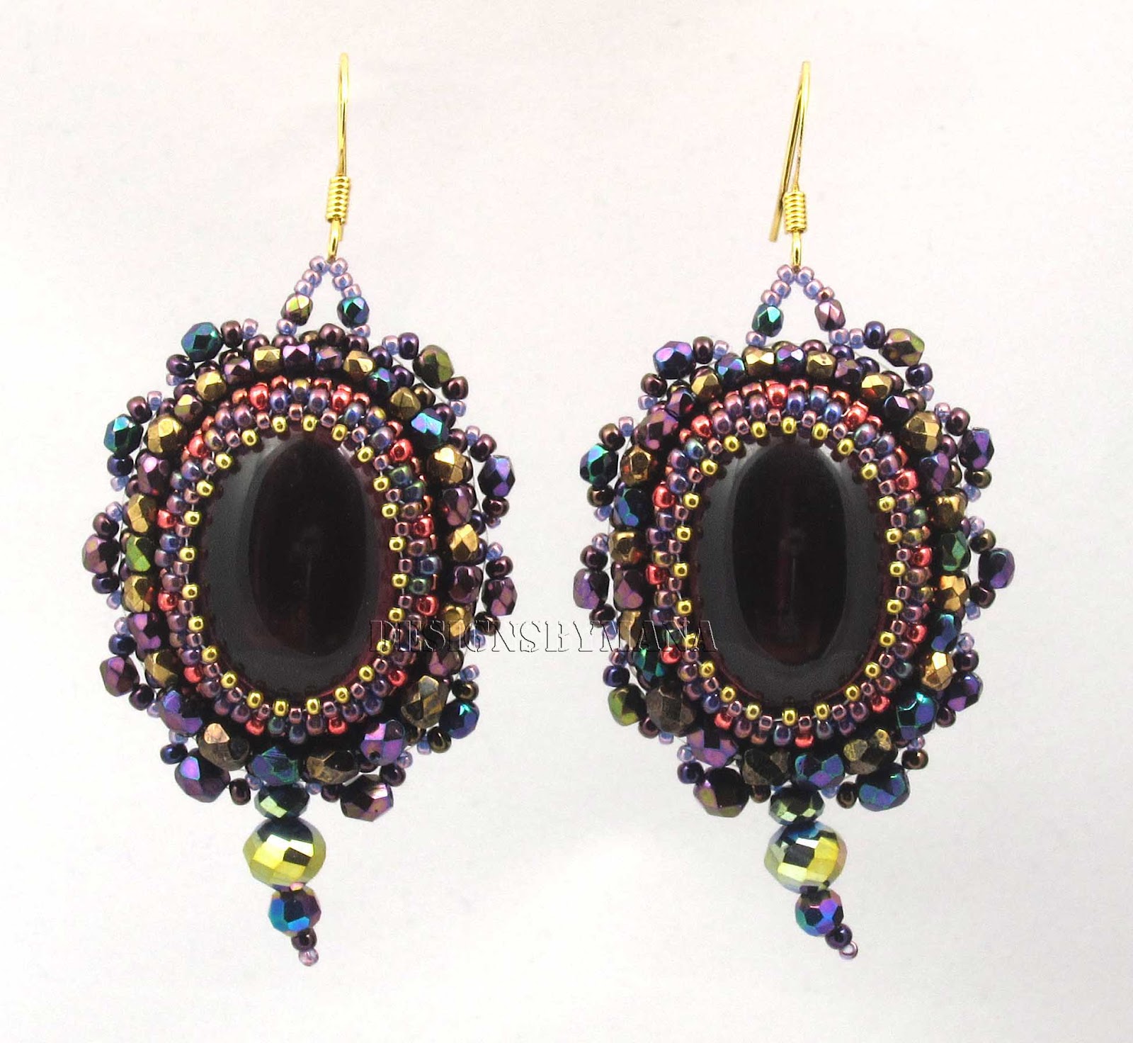 Beadfeast :home of handmade bead embroidered jewelry: Wine and Gold ...