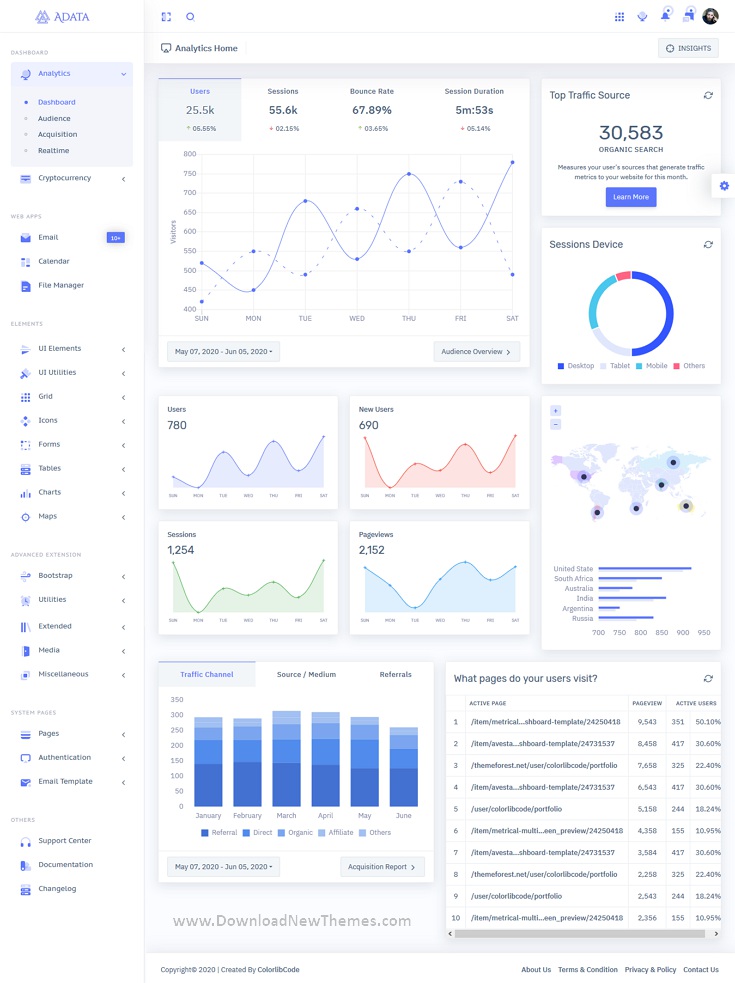 Adata Modern & Minimal Multipurpose Bootstrap Admin Dashboard