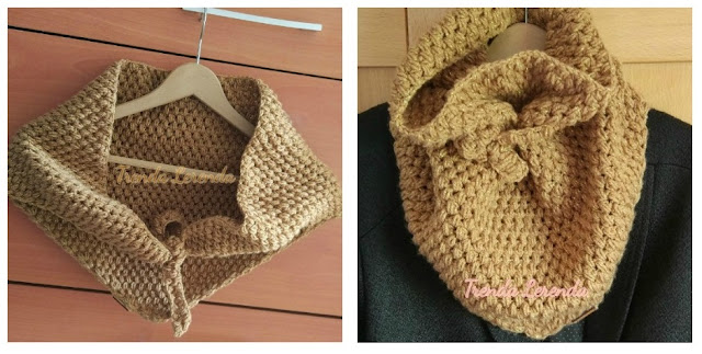 Patrón para hacer una bufanda triangular a crochet en punto puff