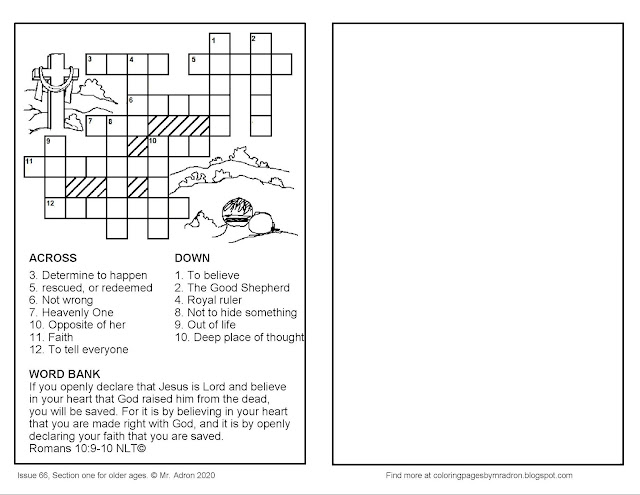 Coloring Pages for Kids by Mr. Adron: Free Bible verse crossword for