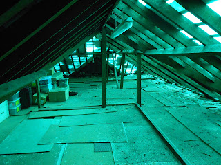 sunlit attic relaying slates
