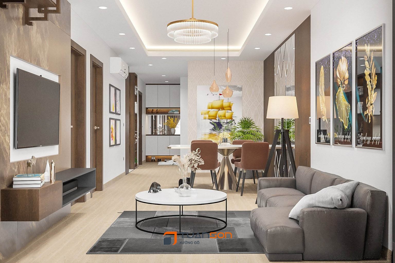 Thiết kế nội thất căn 3 phòng ngủ (77m2) IEC Thanh Trì Thiết kế nội thất căn 3 phòng ngủ (77m2) IEC Thanh Trì