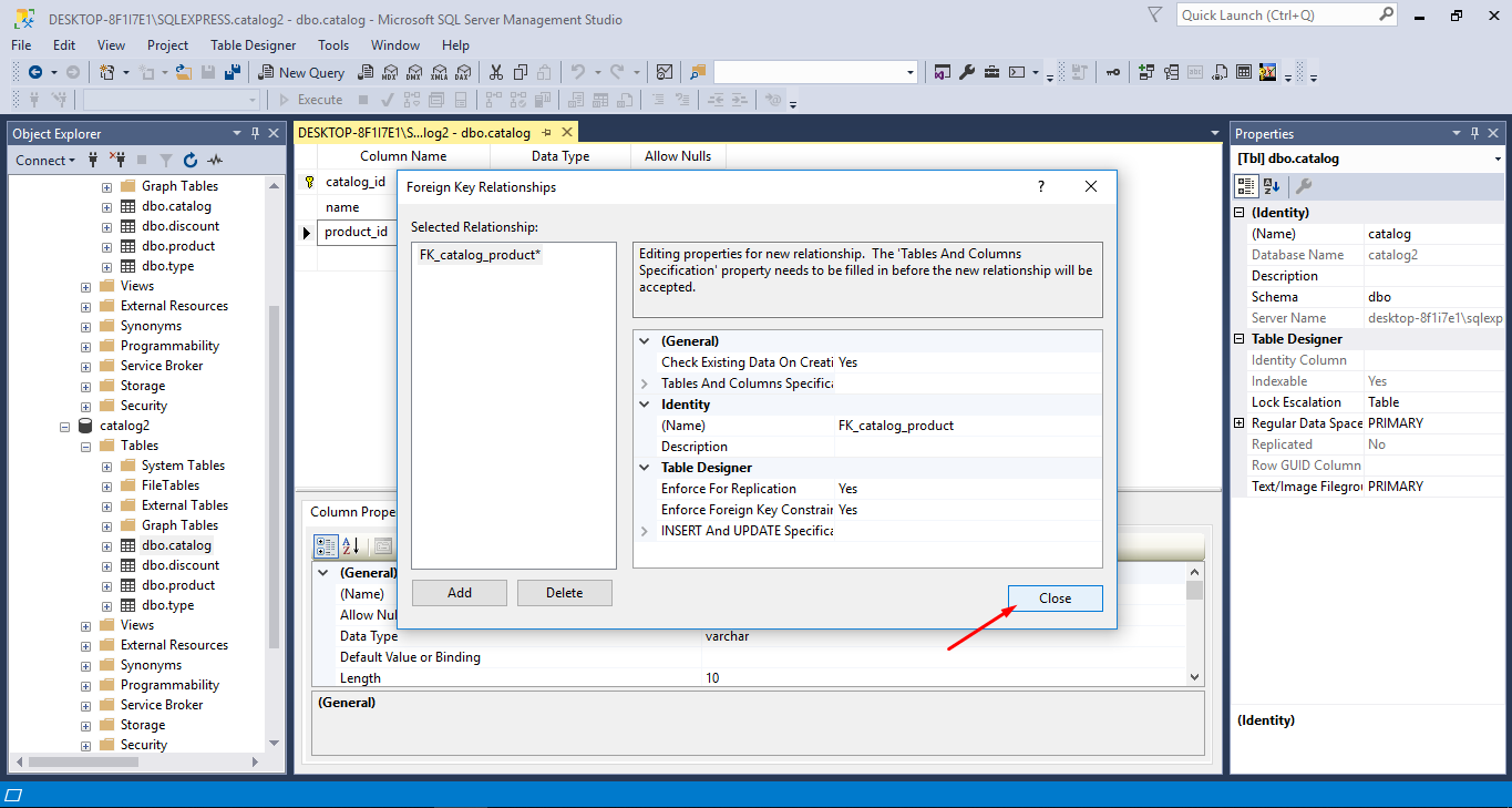 Name db type name. Как настроить внешний ключ Visual Studio. Column naming database. Характеристики desktop-8qs0qta.