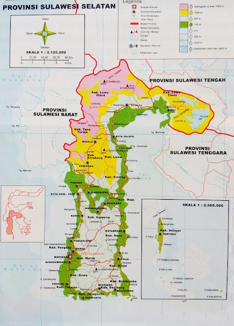 Gambar Peta Administrasi Sulawesi Selatan
