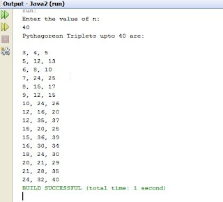 Pythagorean Triplets Java - PROGRAMMING