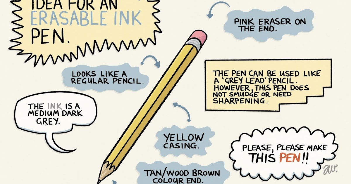 Erasable ink pen that looks like a pencil.