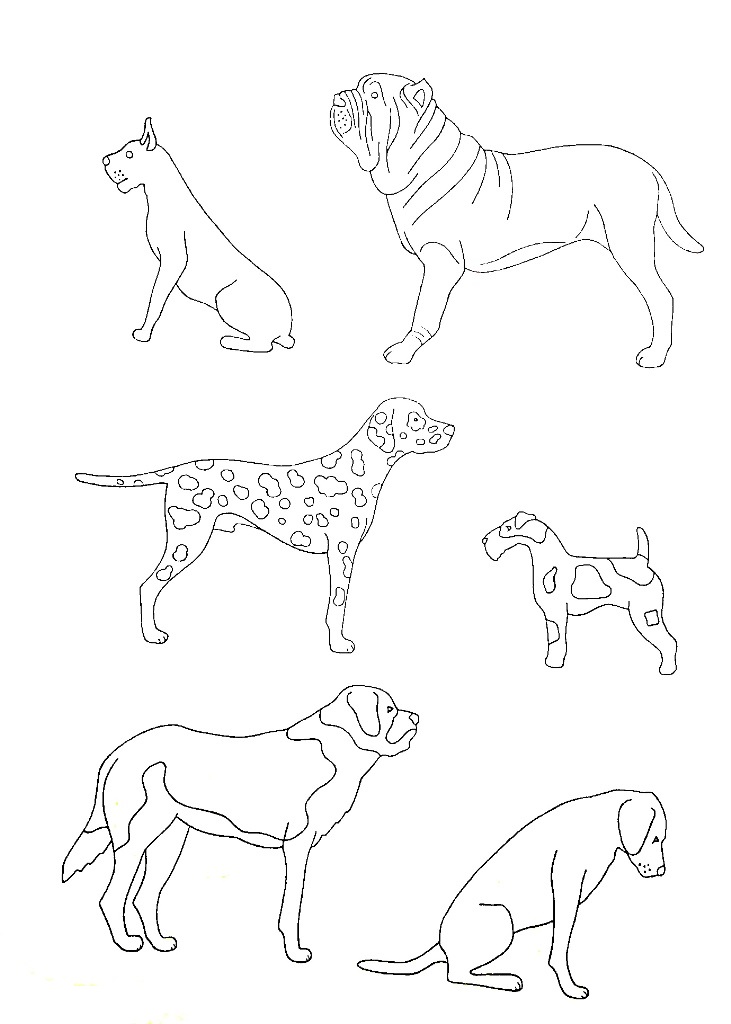 Cani - materiale didatti - disegno da  stampare e colorare