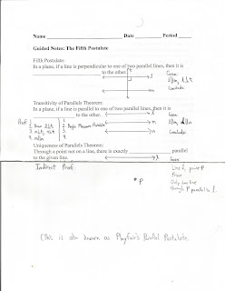 Geometry, Common Core Style: Lesson 5-5 (and other sections): The Fifth