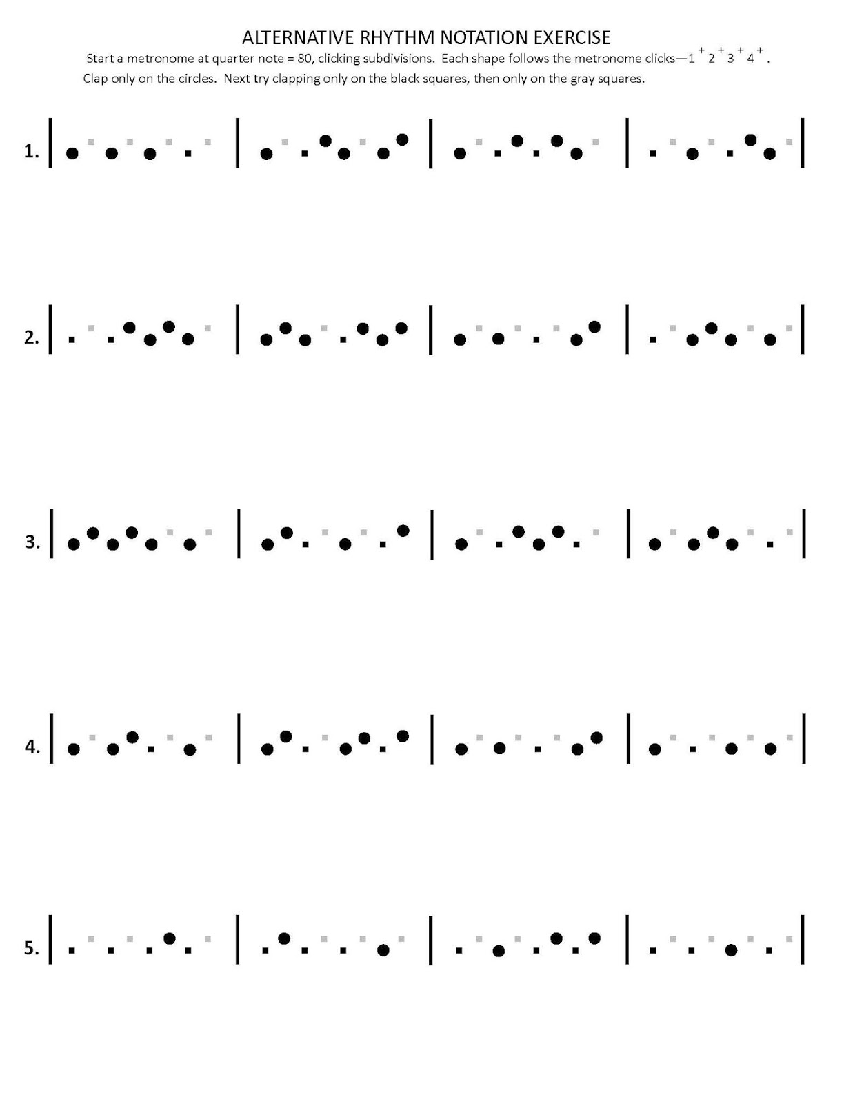 Orchestra Classroom Alternate Rhythm Notation Exercise