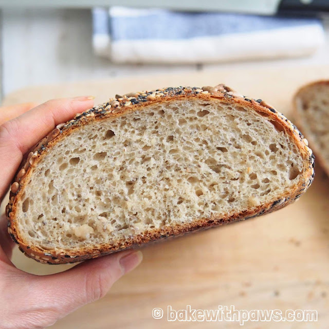 Rye Bread with Chia Seed (Yudane Method) BAKE WITH PAWS