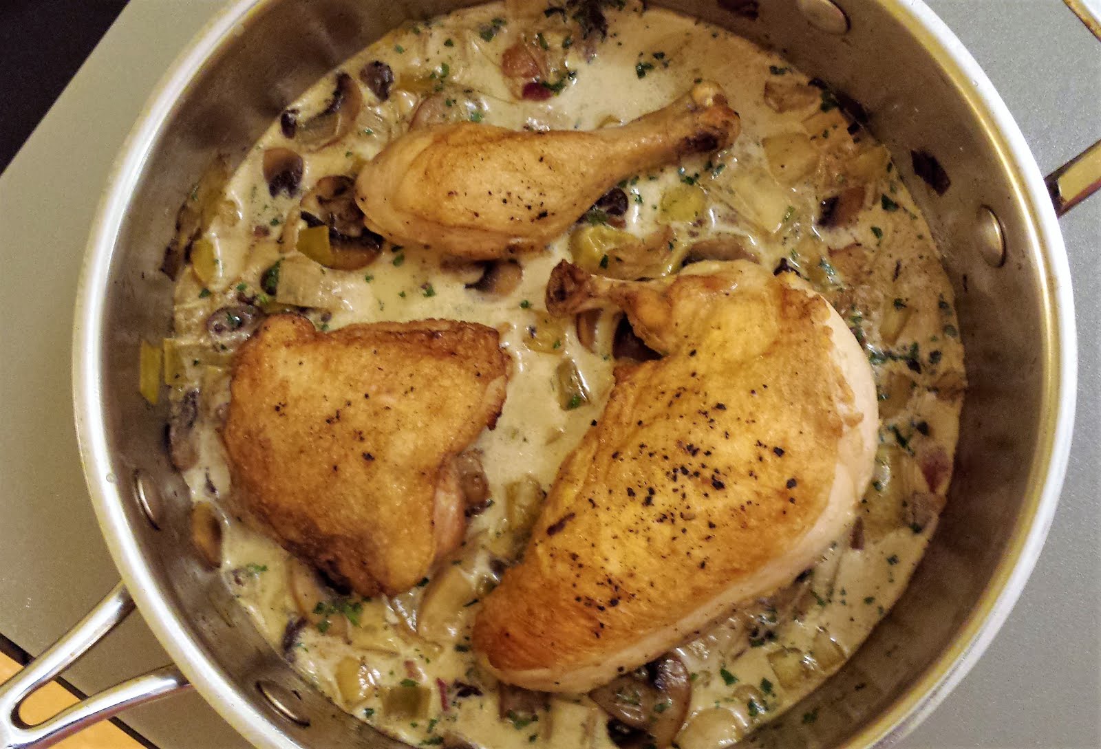 For Love of the Table: Coq au Riesling (Sautéed Chicken in Riesling Sauce)