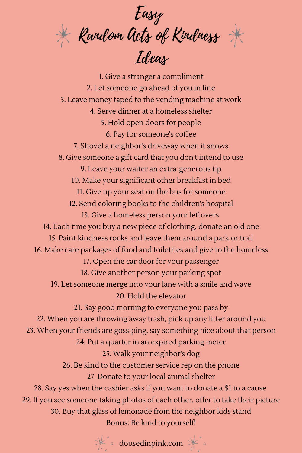 Easy Random Acts Of Kindness Ideas Doused In Pink Bloglovin