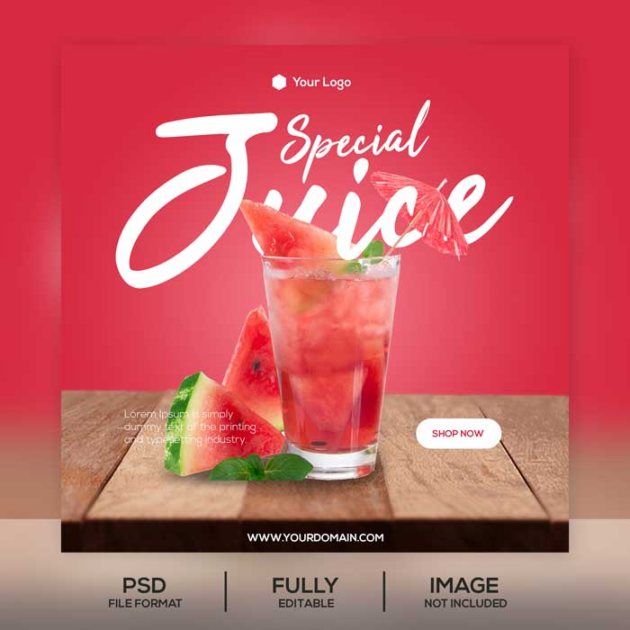 Juice Instagram Post PSD Template Free Download Juice Instagram Post PSD Template