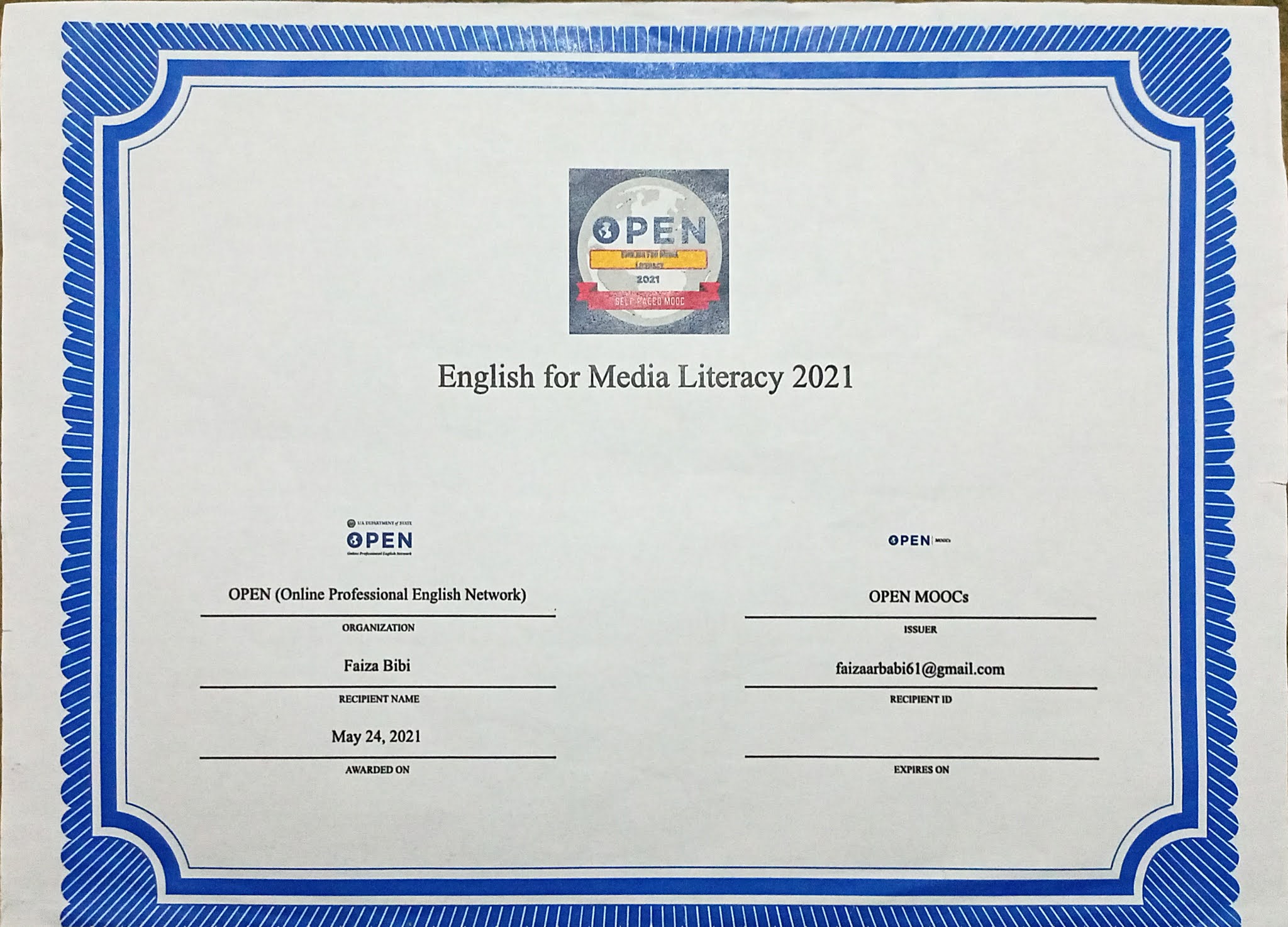 Certificates of Canvas courses