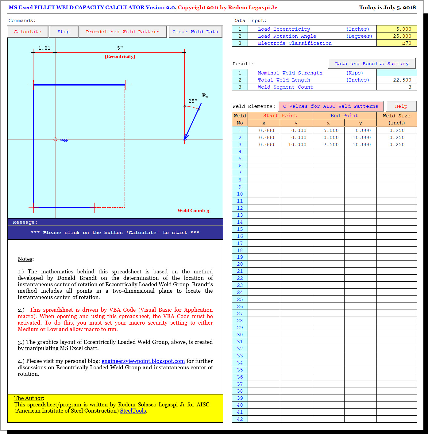 fillet weld coefficient calculator