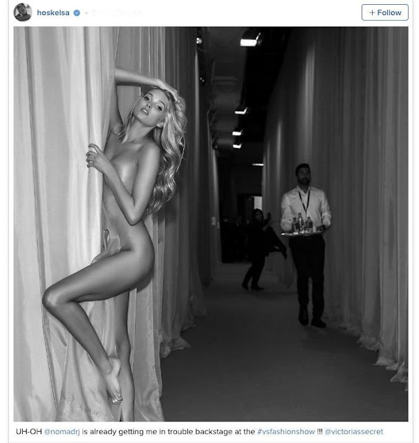 Elsa Hosk struck a cheeky pose backstage at the Victoria's Secret show. Elsa Hosk struck a cheeky pose backstage at the Victoria's Secret show.