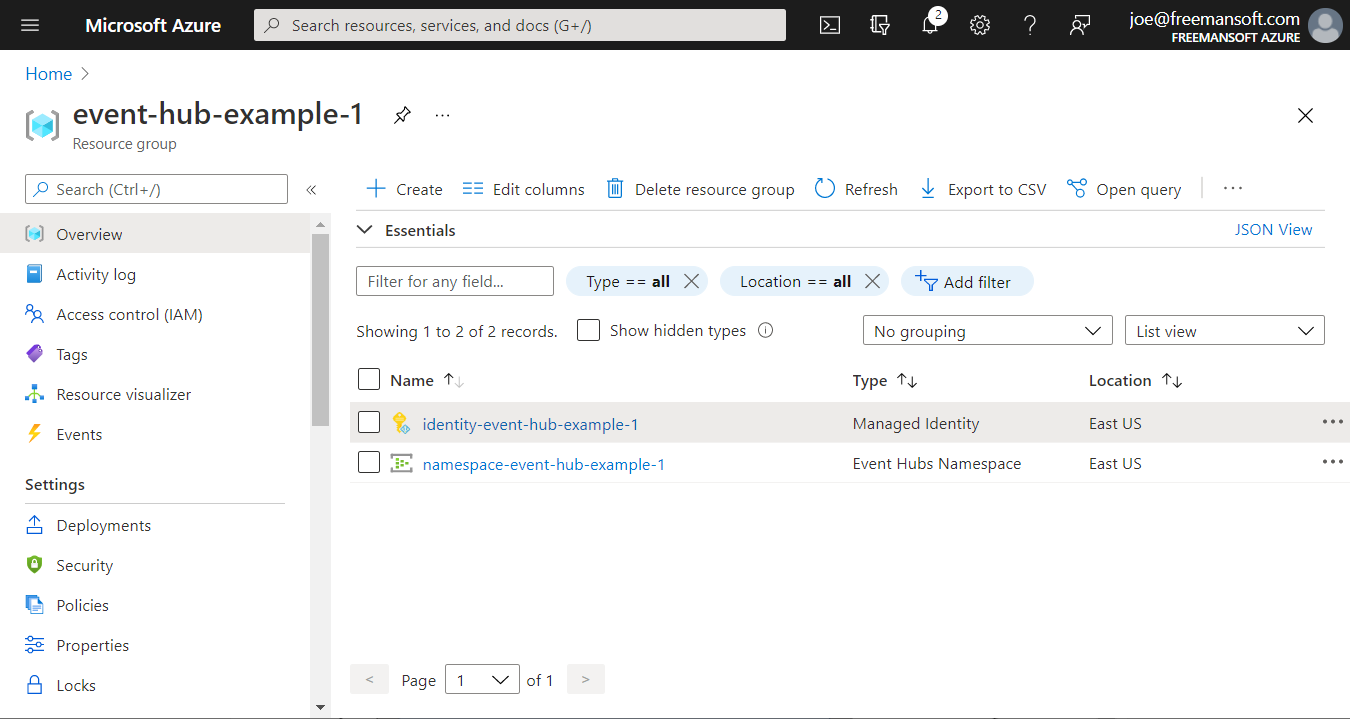 Managed Identities and Shared Access Tokens for EventHubs in Azure
