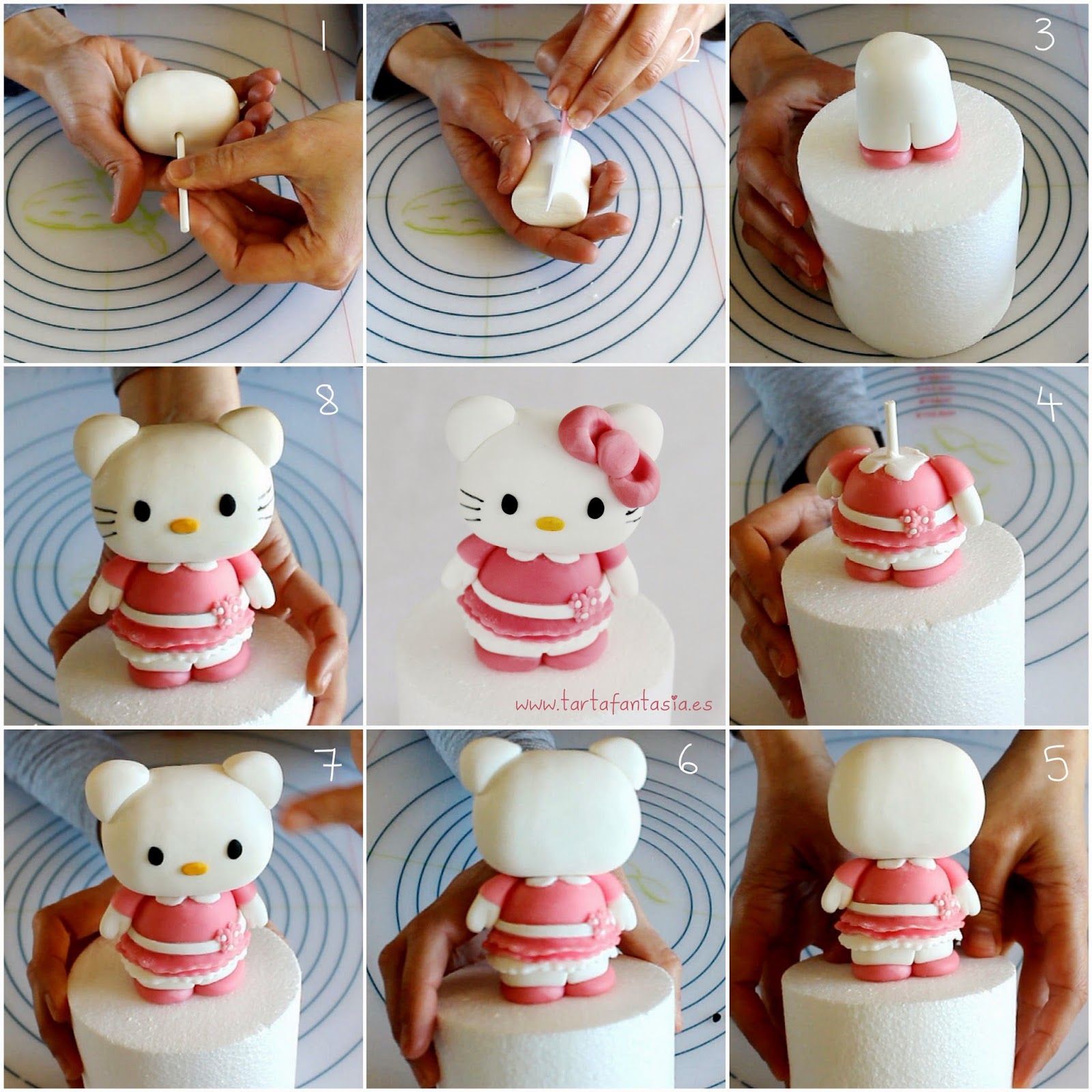 Paso a Paso Hello Kitty con Fondant - TartaFantasía