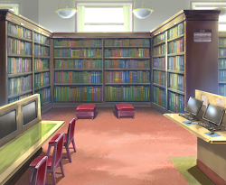 anime library landscape