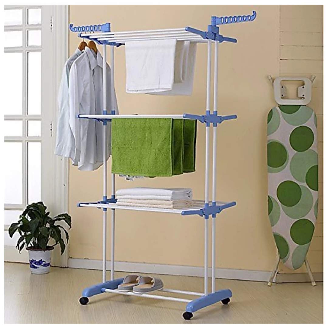 Folding Double Supported 3 Layer Cloth Drying Stand Laundry Dryer .