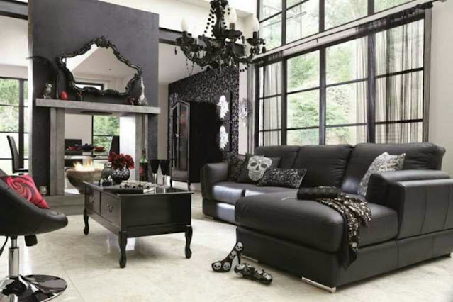 living room decorating ideas with black leather furniture