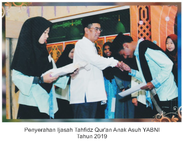 Penyerahan Ijazah Tahfidz Quran Anak Asuh Bening Nurani 2019