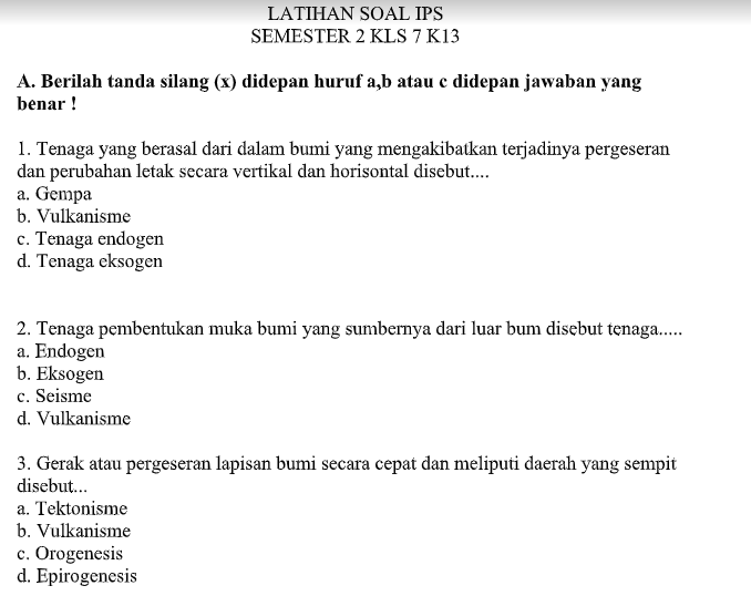 Soal uts ips kelas 7 semester 2 essay 06 image
