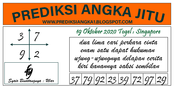 Prediksi Togel Jitu Singapore Senin 19 Oktober 2020 - PREDIKSI ANGKA