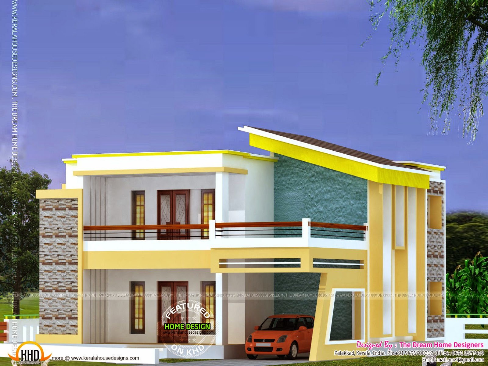 Flat roof house plan and elevation - Kerala home design ...